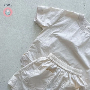 Childrens Cotton Short Sleeve Shorts Set