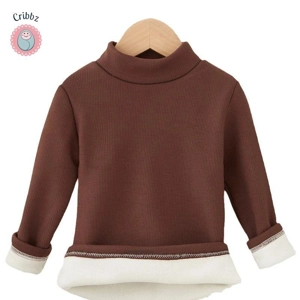 Kids Solid Half Collar Tee