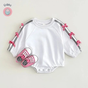 Spring Baby Girl Bow Romper