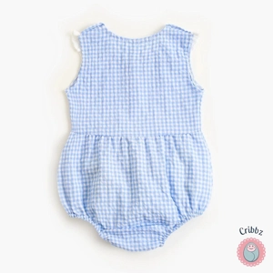 Cute Plaid Cotton Baby Bodysuit for Girls