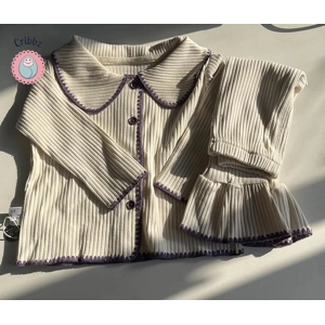 Spring Knit Sweater and Pants Set for Girls