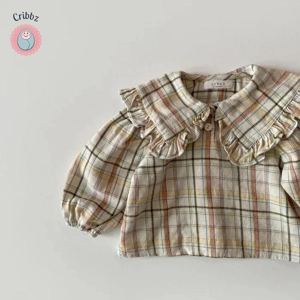Casual Big Collar Long Sleeve Baby Blouse