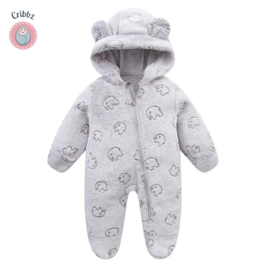 Winter Lamb Hair Bear Baby Jumpsuit