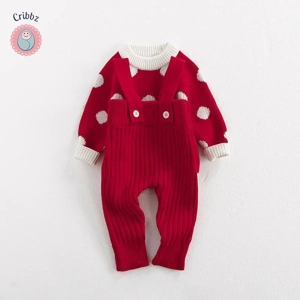 Infant Polka Dot Knitted Pullover Sweater