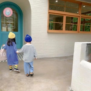 Striped Brother Sister Kids Hoodie Set