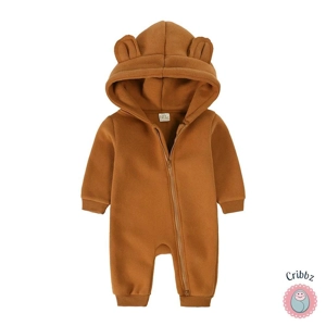 Newborn Bear Hoodie Jumpsuit Outfit