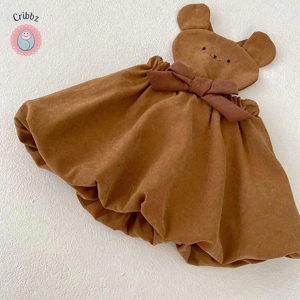 Cute Cartoon Bear Dress Set for Toddlers