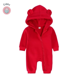 Cozy Bear Hoodie Romper for Infants