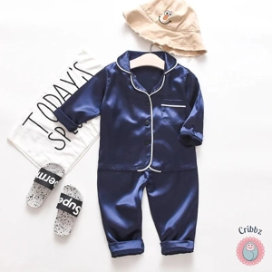 Korean Silk Satin Childrens Pajama Set