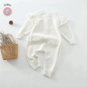 Spring Knitted Lace Romper for Babies