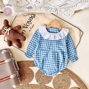 Autumn Plaid Long Sleeve Baby Bodysuit