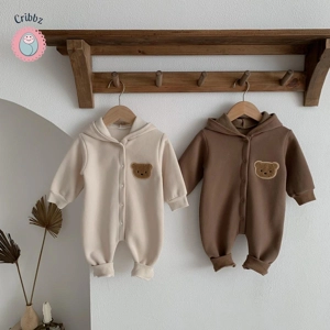 Winter Plush Baby Bear Jumpsuit Romper