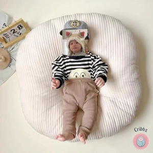 Casual Ribbed Striped Baby Trousers