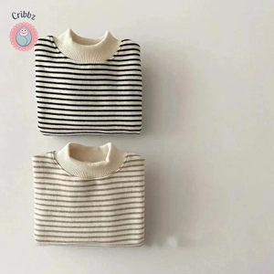 Fleece Lined Striped Baby Hoodies