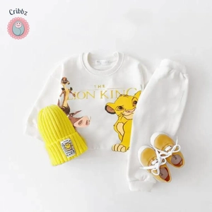 Trendy Toddler Lion Hoodie and Sweatpants Set