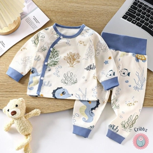 Autumn Cartoon Print Sleepwear Set for Girls