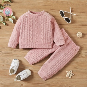 Newborn Baby Solid Color Outfit Set