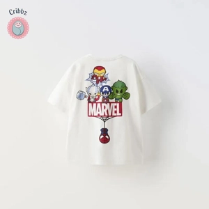 Cartoon Print Short Sleeve T-Shirt for Boys