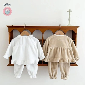 MILANCEL Baby Girls Flannel Pajama Set