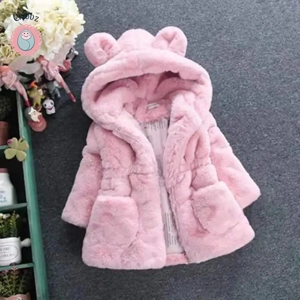 Cute Bear Ear Hooded Winter Coat