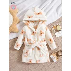 Cozy Bear Hooded Bathrobe for Babies