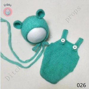 Handcrafted Mohair Baby Bonnet and Pants Set