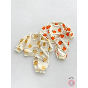 Fruit Print Cotton Hoodie Set