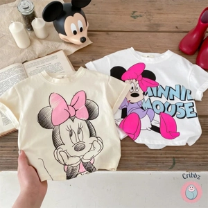 Cute Summer Girls T-Shirt with Minnie Mouse