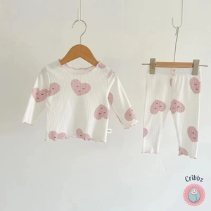 Spring Dot Print Baby Pajama Set