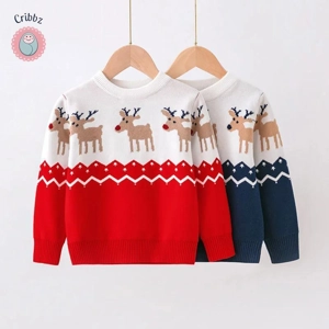 Cartoon Deer Knitted Sweater for Kids