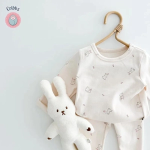 Cute Bunny Flower Pajamas for Toddlers