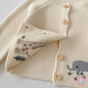 Cute Embroidered Cotton Cardigan for Girls