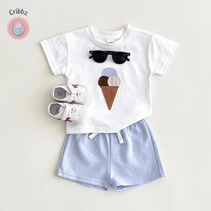 Ice Cream Print Baby Outfit Set