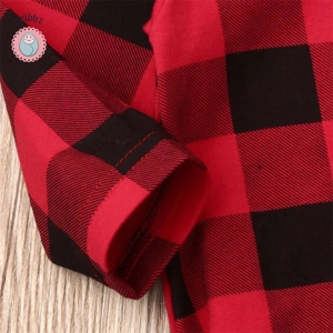 Plaid Baby Nightgown with Beanie and Headband