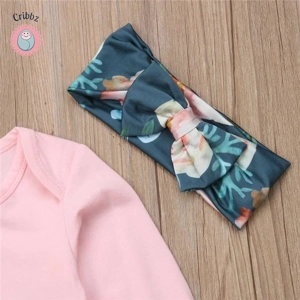 Cute Baby Girl Sleepwear with Bow Headband