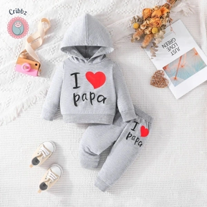 Cute Lettered Hoodie and Pants Set