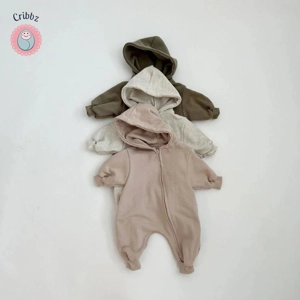 Baby Hooded Zipper Climbing Bodysuit
