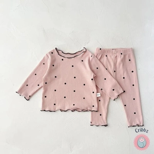 Spring Dot Print Baby Pajama Set