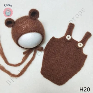 Handcrafted Mohair Baby Bonnet and Pants Set