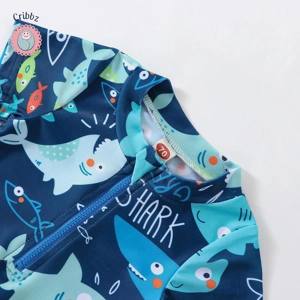 Shark Print Toddler Swimwear Jumpsuit