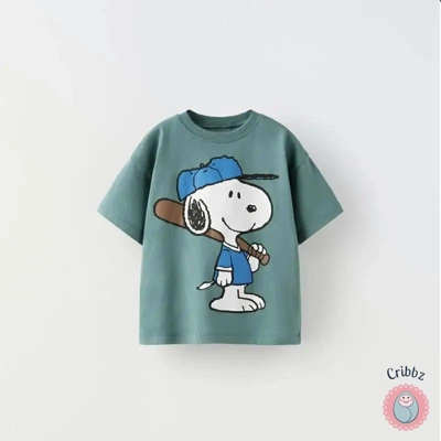 Kids Cartoon Graphic Short-Sleeve T-Shirt title=