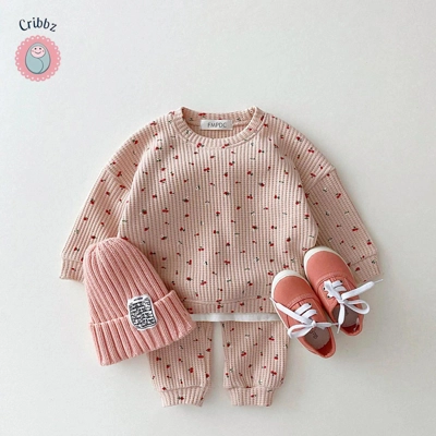 Cherry Print Baby Outfit Set title=