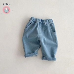 Casual Elastic Waist Kids Trousers