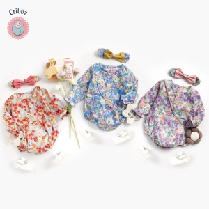 Cute Cotton Baby Girl Bodysuits with Headband