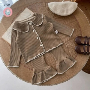 Spring Knit Sweater and Pants Set for Girls