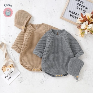 Baby Knit Romper Jumpsuit Set