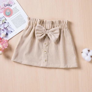 Summer Baby Girl Bow Button Mini Skirt