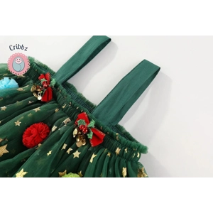 Girls Green Tulle Christmas Dress