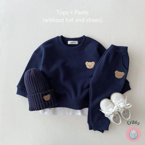 Kids Cute Bear Pullover and Sweatpants Set