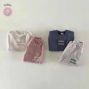 Boys Cute Letter Hoodie Sports Set